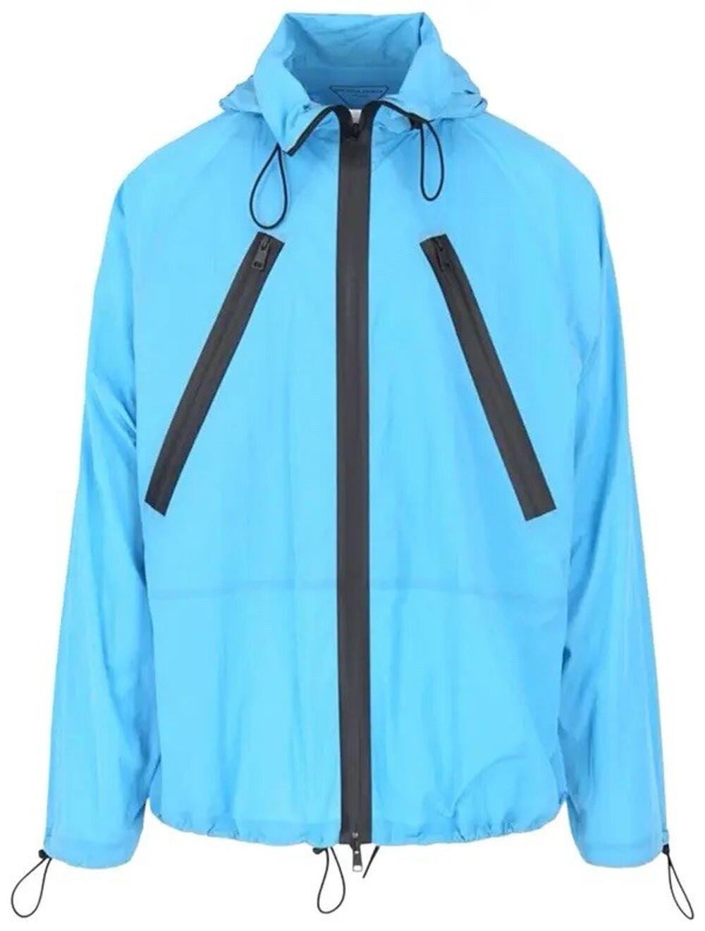 Bottega Veneta Hooded Zip Lightweight Jacket Bright Blue L NWT Italy 634090